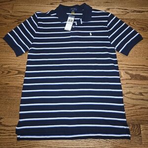 Boys Ralph Lauren Nautical Blue and White Polo XL 18-20